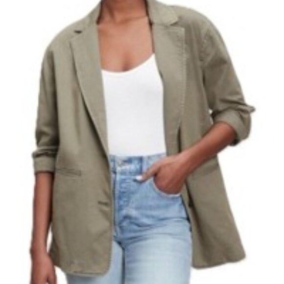 Gap Garment Dyed Twill Oversized Boyfriend Blazer Jacket Sz XL - Picture 1 of 5